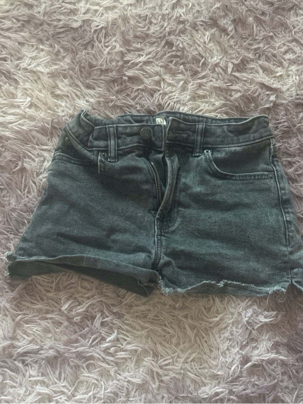 GAP Black/Charcoal Denim Kids Cutoff Shorts